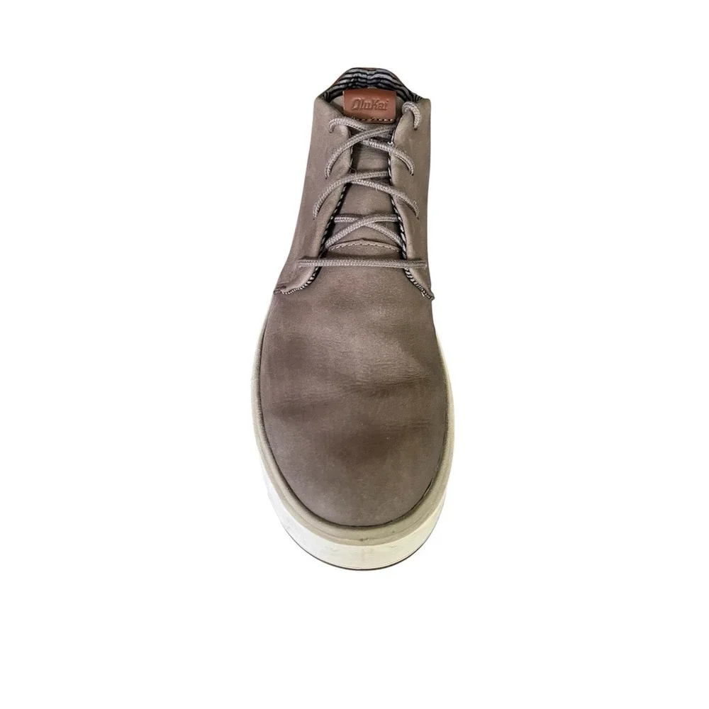 Olukai Papakū 'Ili Men's Waterproof Leather Boots Size 9.5 Lace Up Shoes